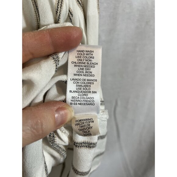 Fever 2X Long Sleeved White Striped Tunic Blouse - Picture 4 of 7